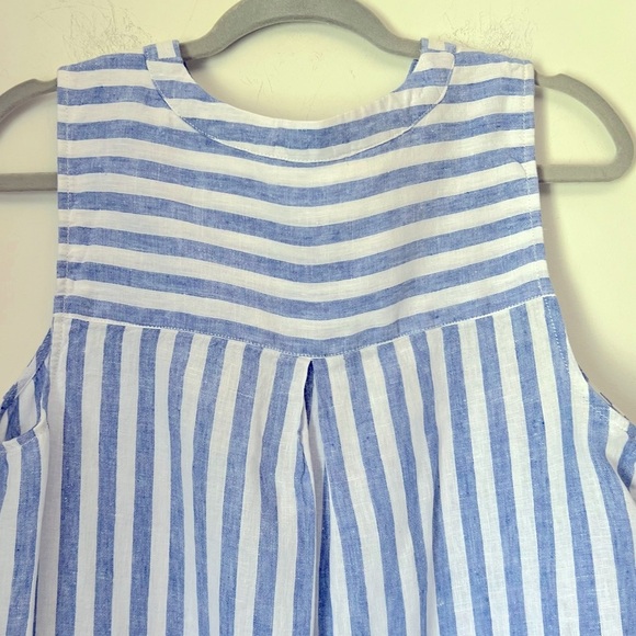 Nicole Miller NY Blue Striped Preppy Coastal Summer Linen Mini Shift Dress - Picture 10 of 11